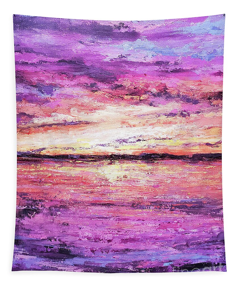 Sunrise Tapestry featuring the painting A New Day by Zan Savage