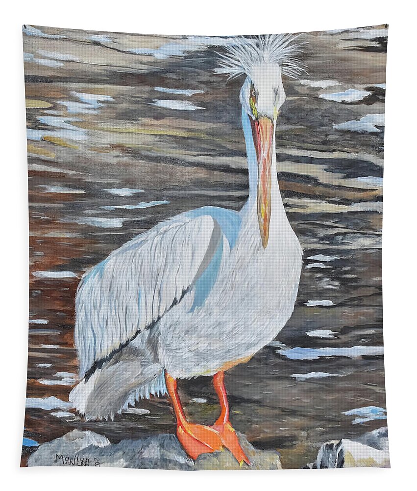 Pelican Tapestry featuring the painting A Pack Leader by Marilyn McNish