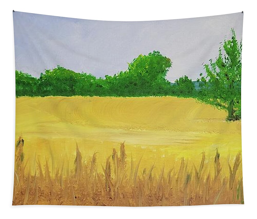 A Peaceful Morning Tapestry featuring the painting A Peaceful Morning by Stacy C Bottoms