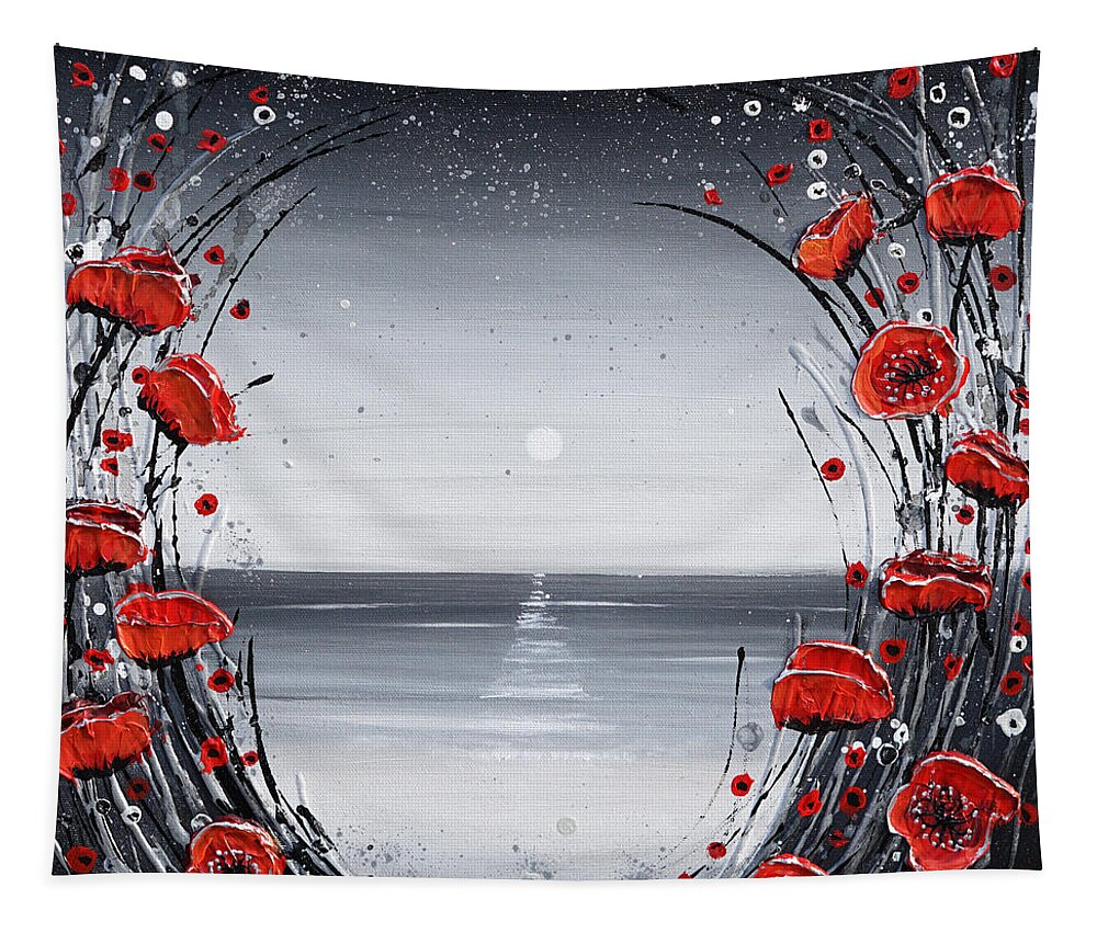 Redpoppies Tapestry featuring the painting A piece of my Heart by Amanda Dagg