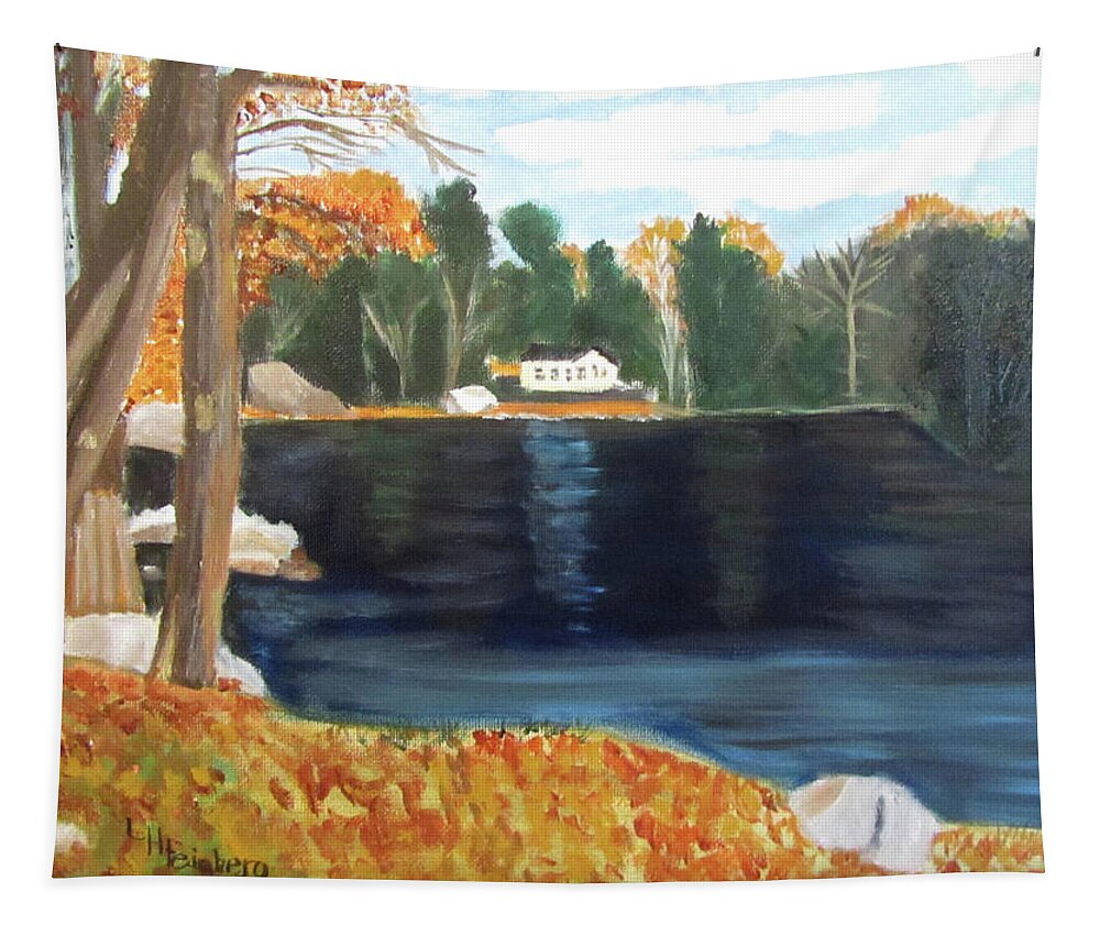 Maine Tapestry featuring the painting A Quiet Day by Linda Feinberg