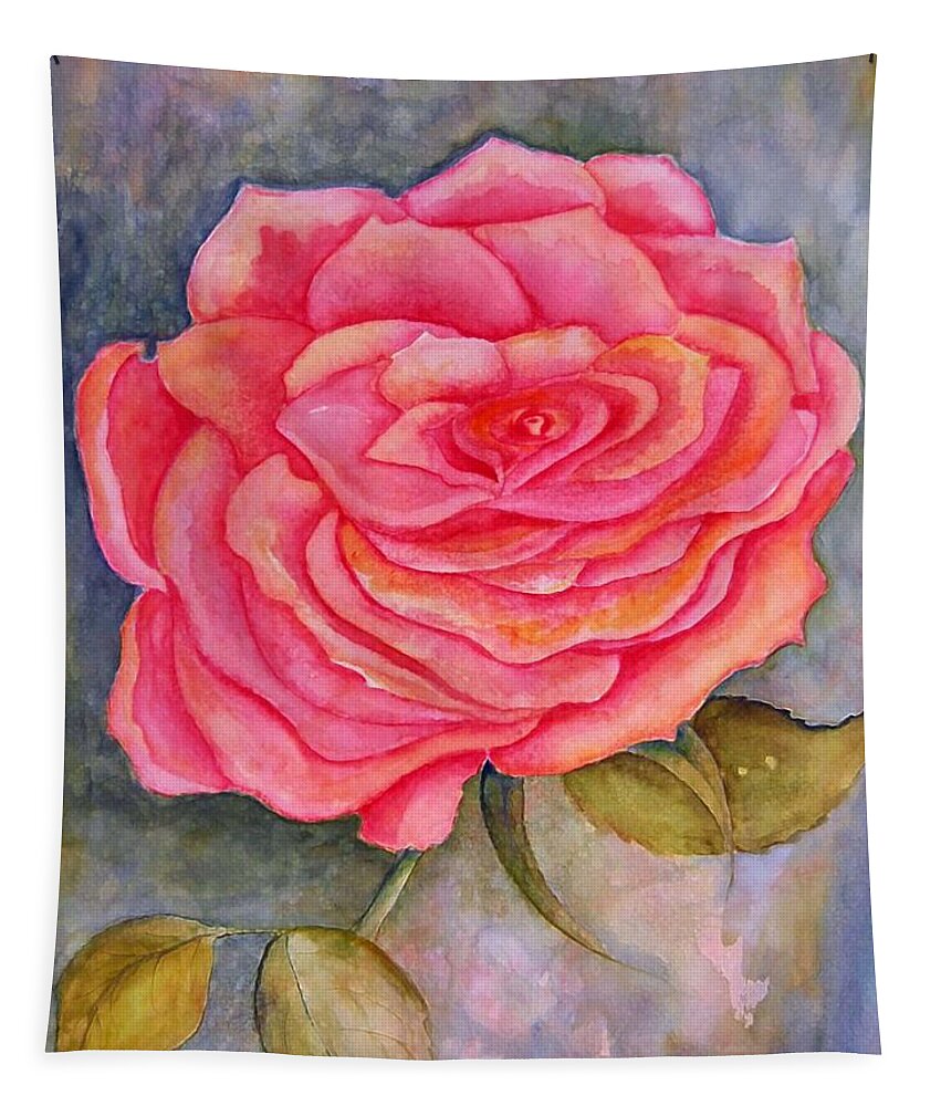 Rose Tapestry featuring the painting A Rose is a Rose by Vallee Johnson