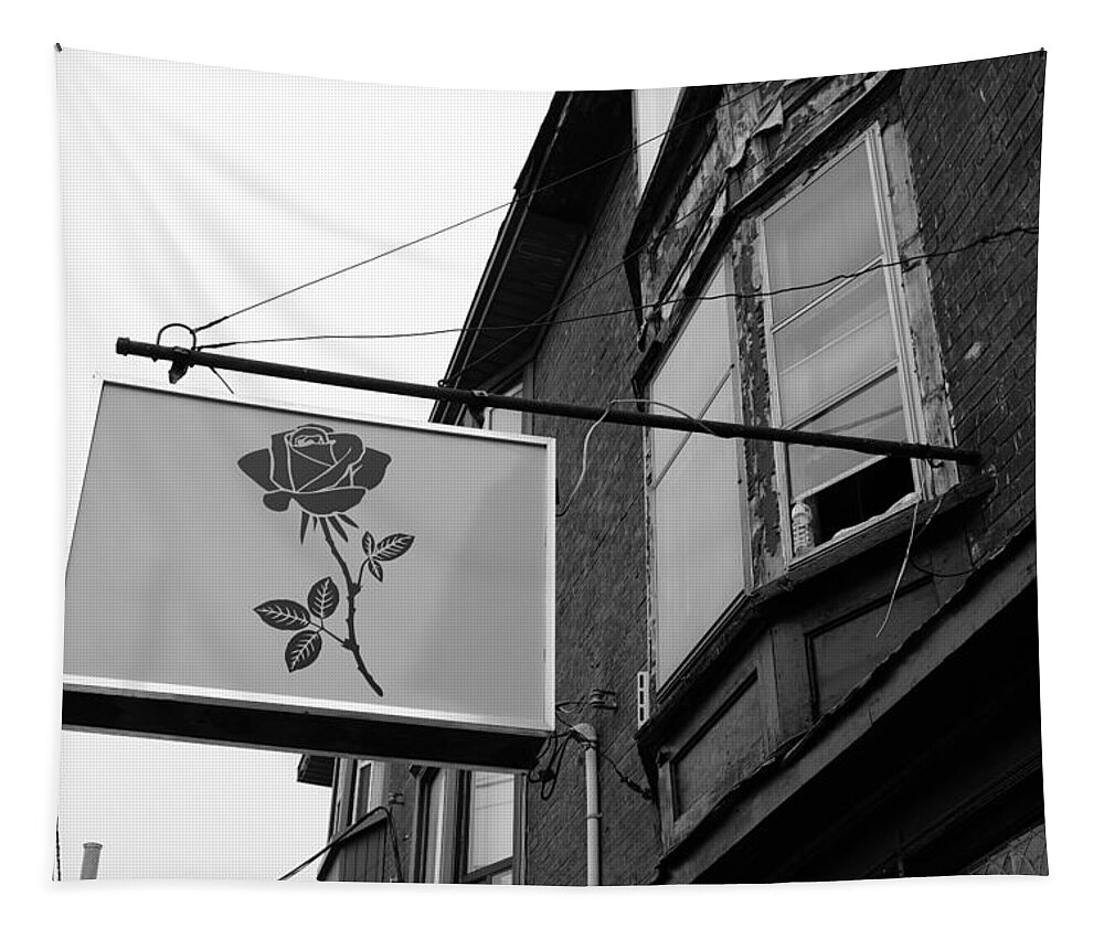 Urban Tapestry featuring the photograph A Rose Sign by Kreddible Trout