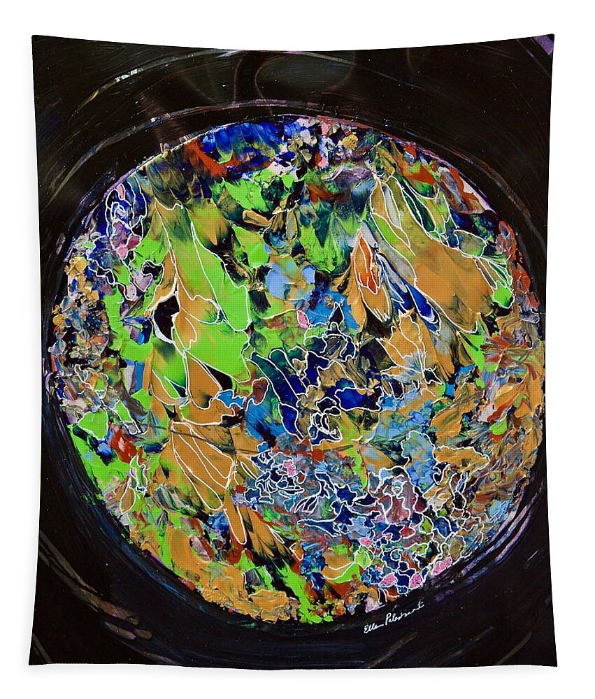 Wall Art Tapestry featuring the painting A Spherical Bespangled and Adorned - Vertical by Ellen Palestrant