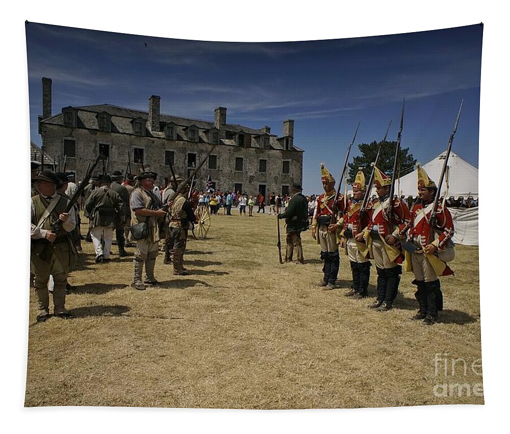 Old Military Uniforms Costumes Tapestry featuring the photograph A Story of Two Armies by Tony Lee