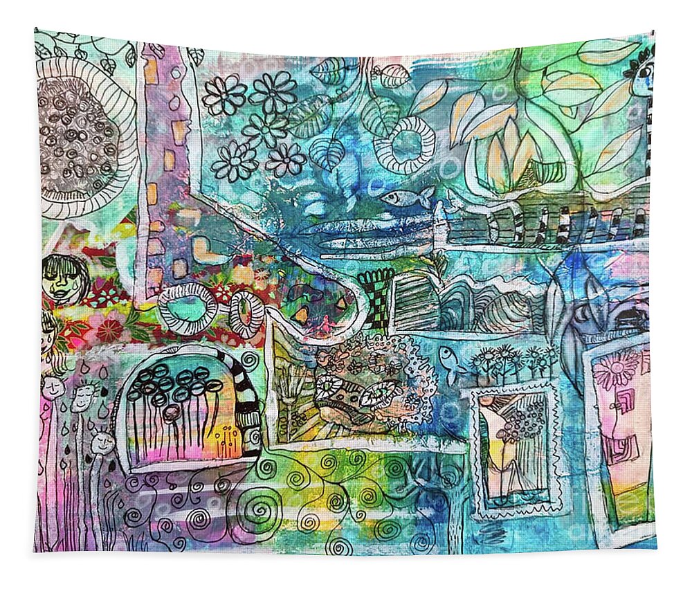 Drawing Tapestry featuring the mixed media A Story within a Story .. within a Story by Mimulux Patricia No