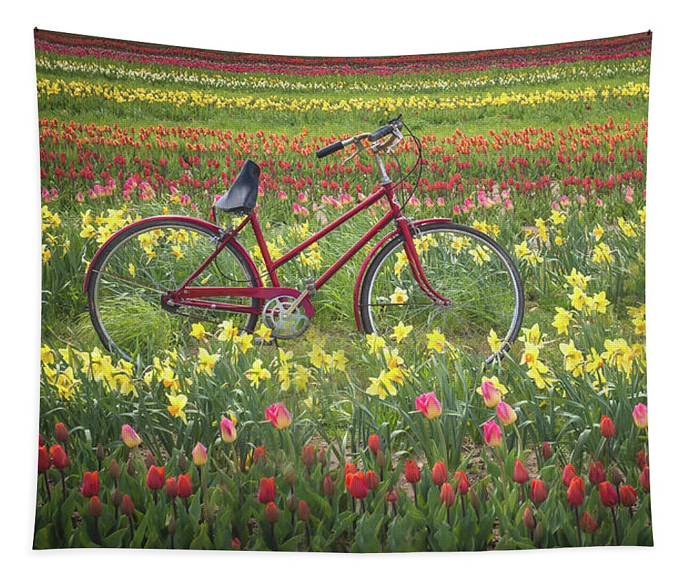 Water Drinker Farm Tapestry featuring the photograph A Tulip Farm by Sylvia Goldkranz