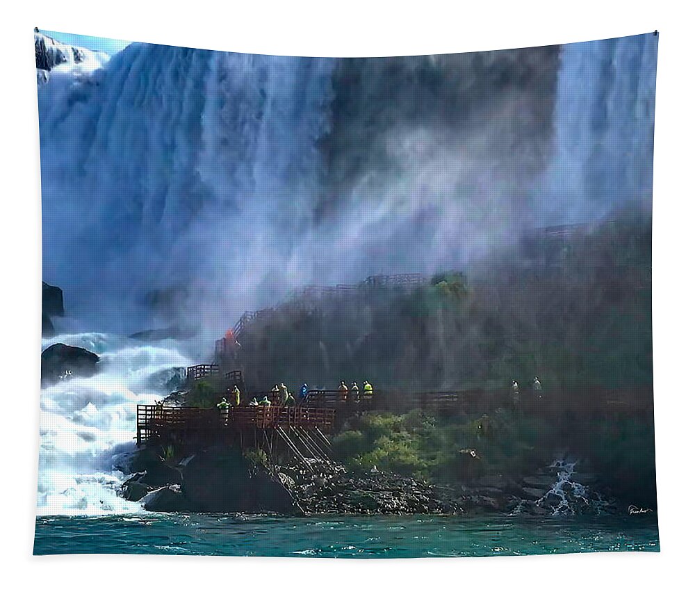 A Walk In The Mist Tapestry featuring the photograph A White Water Walk In The Mist - Niagara Falls by Russ Harris