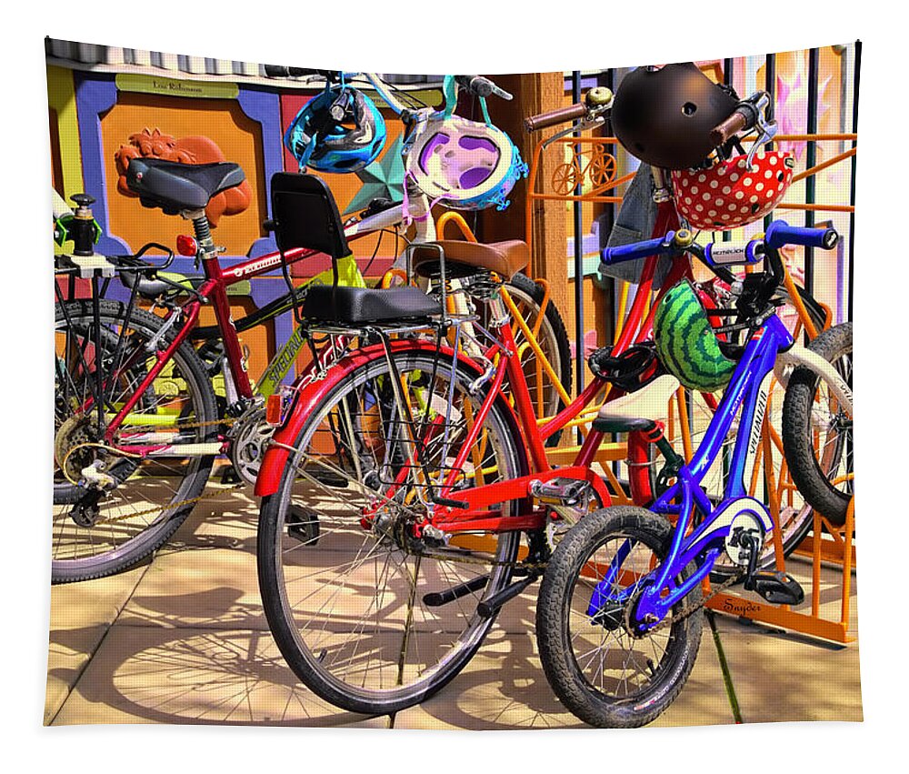 Bikes Tapestry featuring the photograph A Whole Bunch of Bikes by Floyd Snyder
