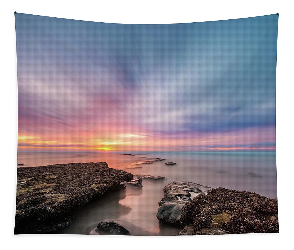 Solana Beach Tapestry featuring the photograph A Winter Sunset by Alexander Kunz