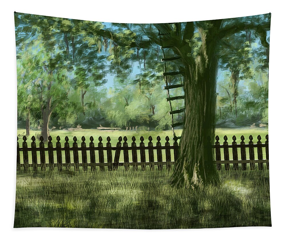Aaron Tapestry featuring the digital art Aarons Ladder by Larry Whitler