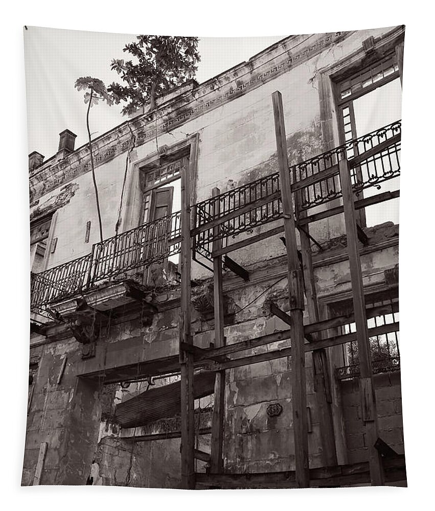 Cuba Tapestry featuring the photograph Abandoned Havana Building by M Kathleen Warren