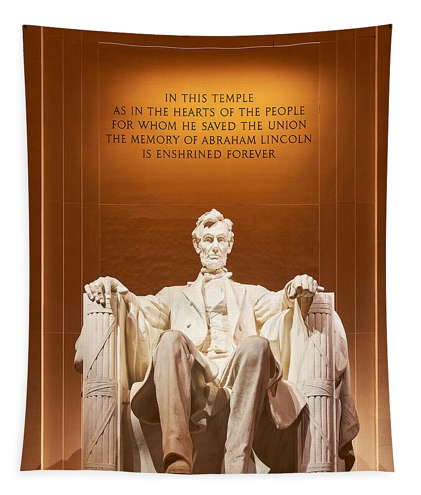 Abraham Lincoln Memorial Tapestry featuring the photograph Abraham Lincoln by Peter Boehringer