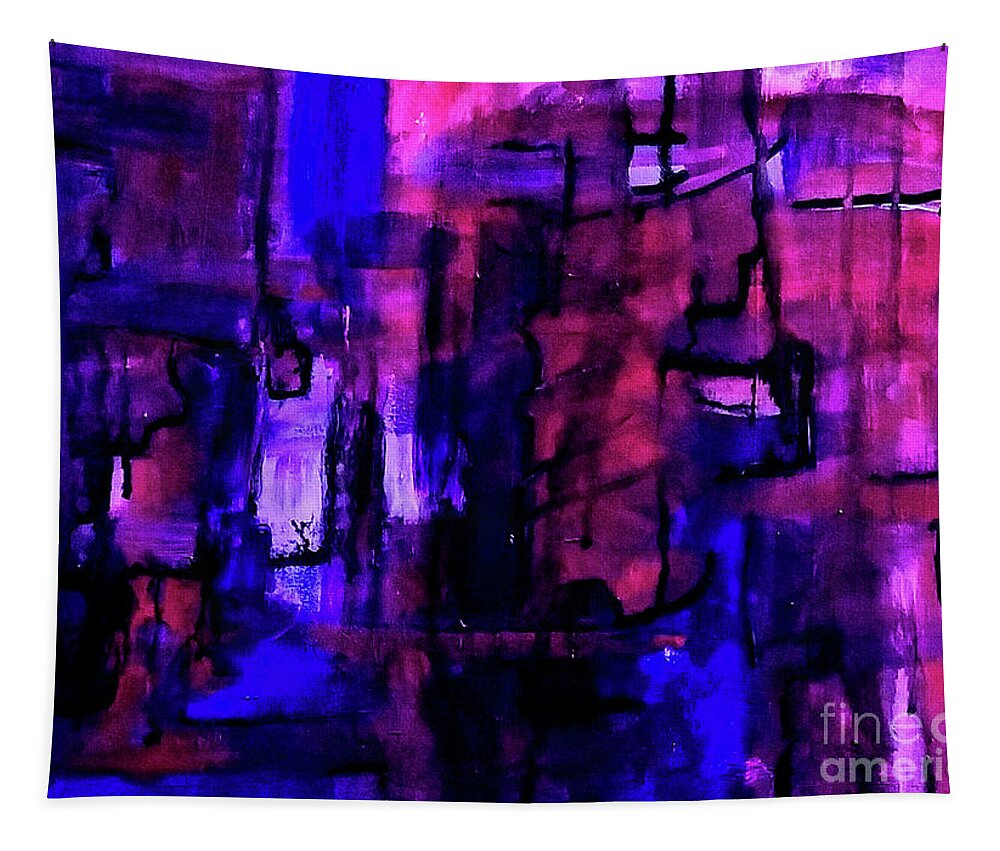 Abstract Tapestry featuring the painting Abstract 106 by Mimulux Patricia No