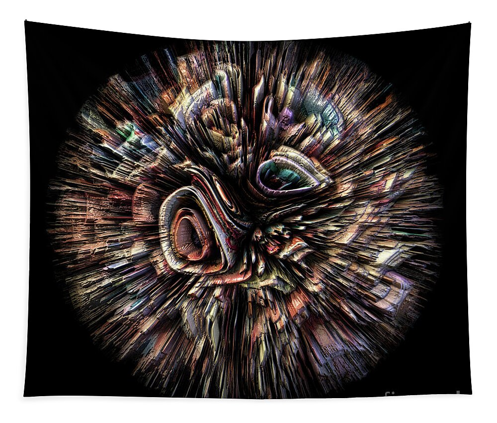 Mystery Tapestry featuring the digital art Abstract 3D Shape by Phil Perkins