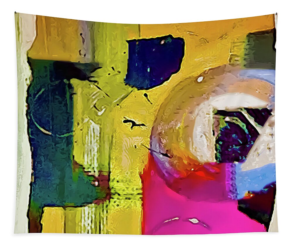 Abstract Tapestry featuring the painting Abstract Acrylic Fun by Lisa Kaiser