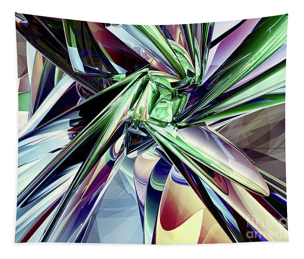 Three Dimensional Tapestry featuring the digital art Abstract Chaos by Phil Perkins
