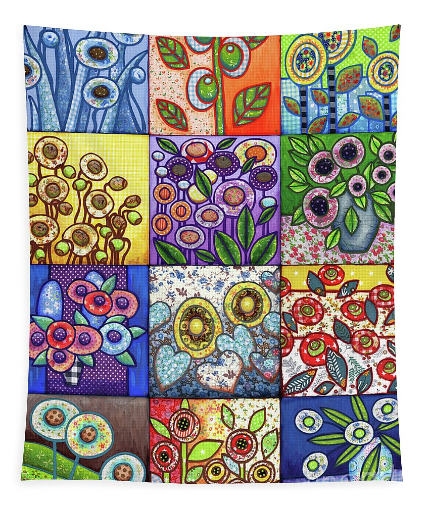 Abstract Floral Tapestry featuring the painting Abstract Floral Fiber Art Painting Collection 1 by Amy E Fraser