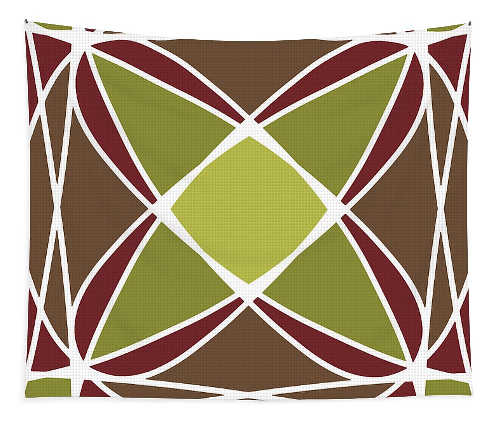 Abstract Prairie Flower Tapestry featuring the digital art Abstract Forest Flower - Symmetrical design by Patricia Awapara
