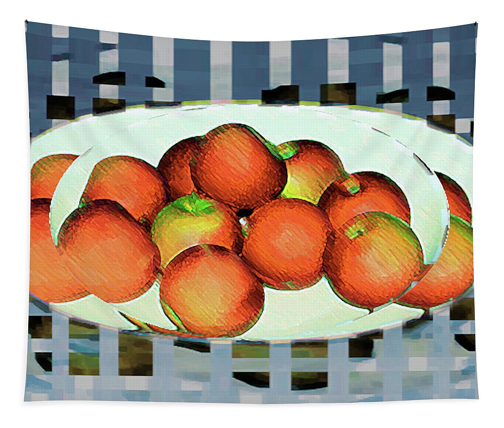 Art Tapestry featuring the digital art Abstract Fruit Art  156 by Miss Pet Sitter
