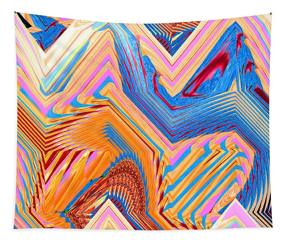 Abstract Art Tapestry featuring the digital art Abstract Maze by Ronald Mills