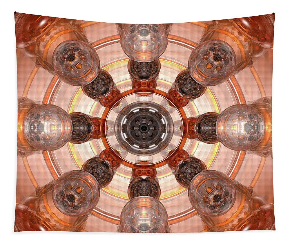Digital Art Tapestry featuring the digital art Abstract Orange Glass by Phil Perkins