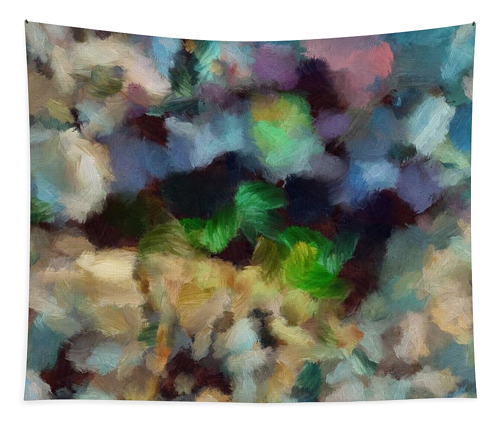 Abstract Tapestry featuring the mixed media Abstract Petals by Christopher Reed