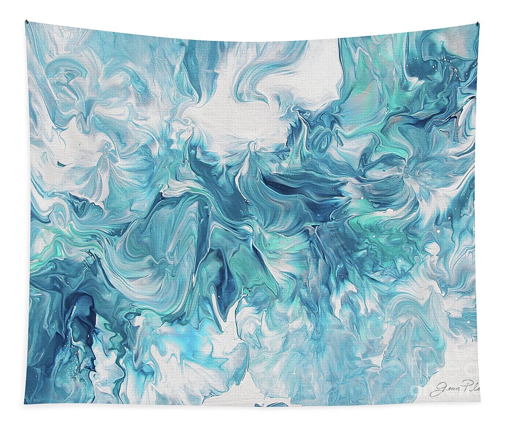Abstract Tapestry featuring the painting Abstract Pouring T by Jean Plout