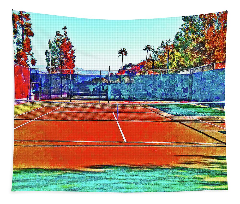 Abstract Tapestry featuring the photograph Abstract Tennis Court by Andrew Lawrence