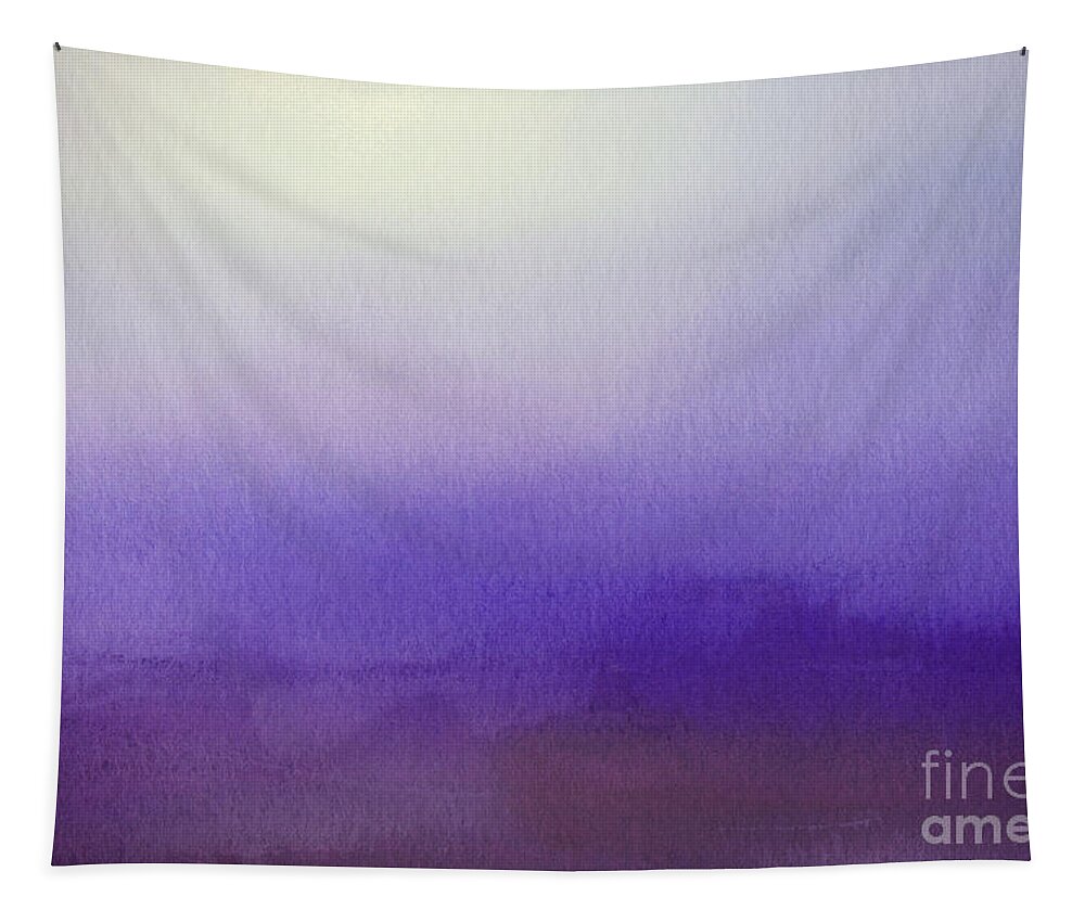 Purple Tapestry featuring the painting Abstract Watercolor Blend Dark - Light Purple and White Paper Texture by PIPA Fine Art - Simply Solid