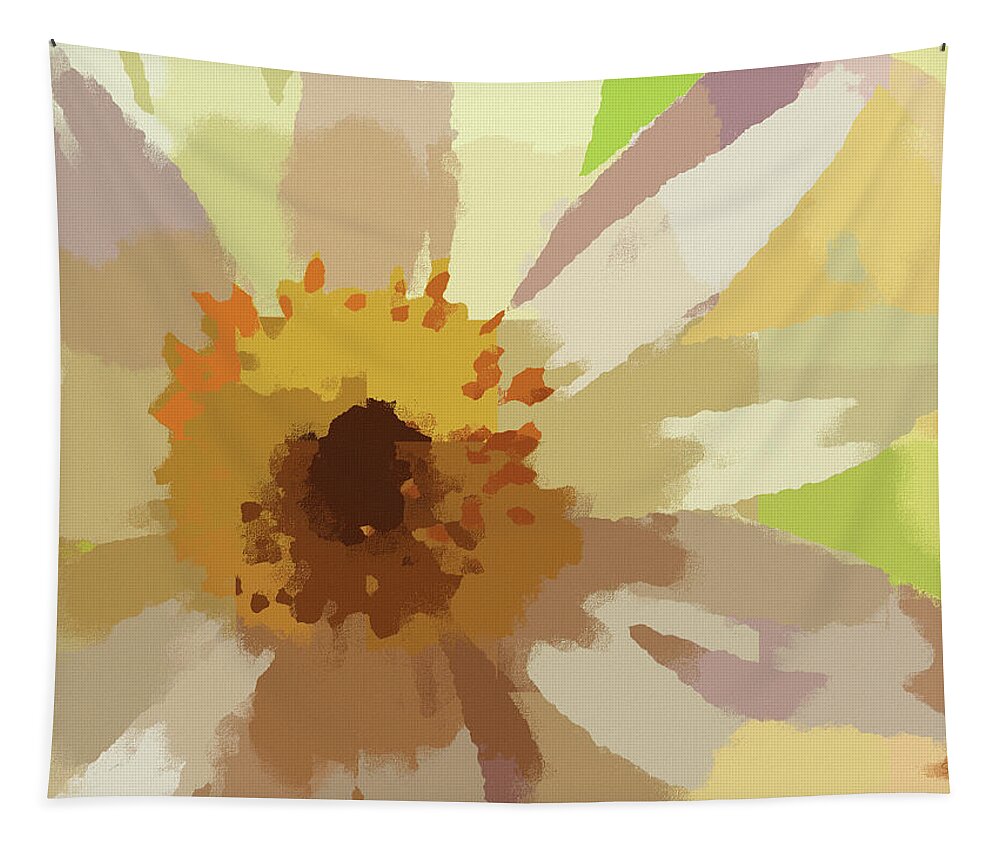 Flower Tapestry featuring the digital art Abstract White Wildflower Painting by Shelli Fitzpatrick