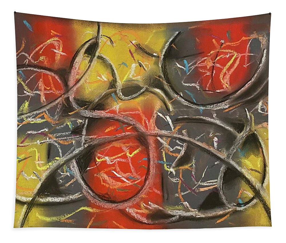 Abstract Tapestry featuring the pastel Abstract XVI by Crystal Stagg