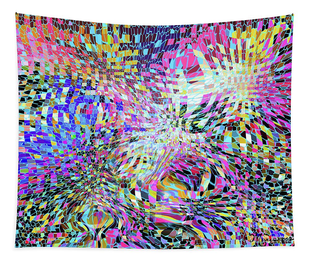 Digital Photo Tapestry featuring the digital art Abstraction with Ribbons by Mariarosa Rockefeller