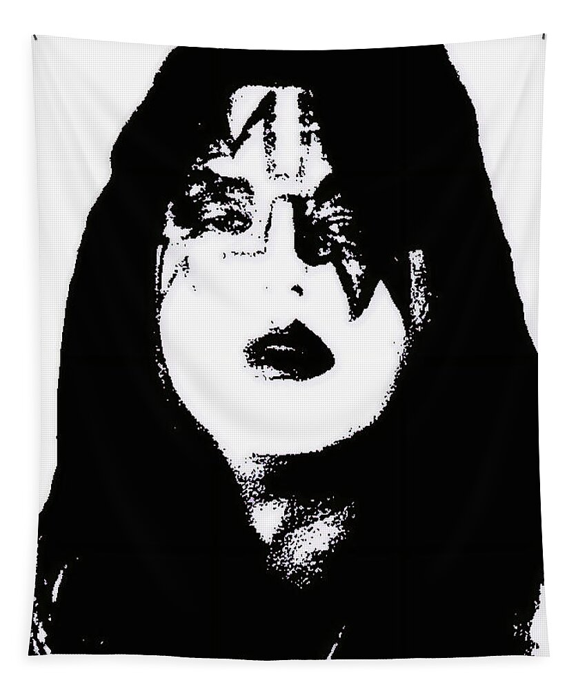 Ace Frehley Tapestry featuring the digital art Ace Frehley Vector by Bob Smerecki
