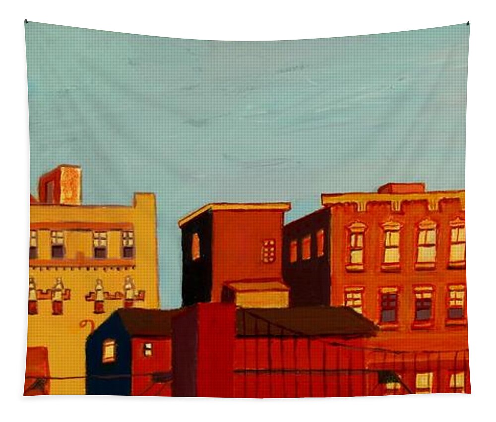 Landscape Tapestry featuring the painting Across the Canal by Debra Bretton Robinson