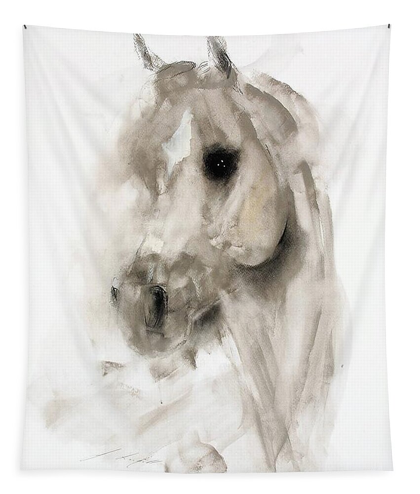Horse Tapestry featuring the painting Adiba by Janette Lockett