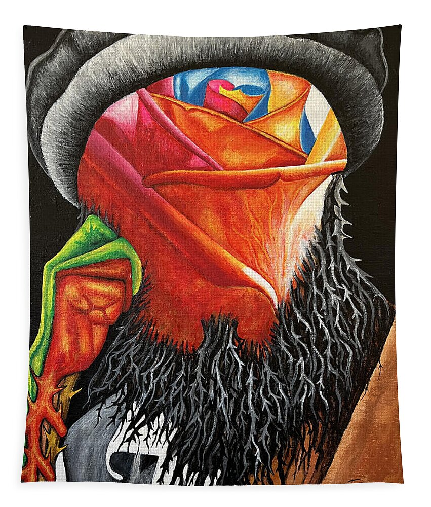 Afghanistan Tapestry featuring the painting Afghan Men with the Beard of Thorns by O Yemi Tubi