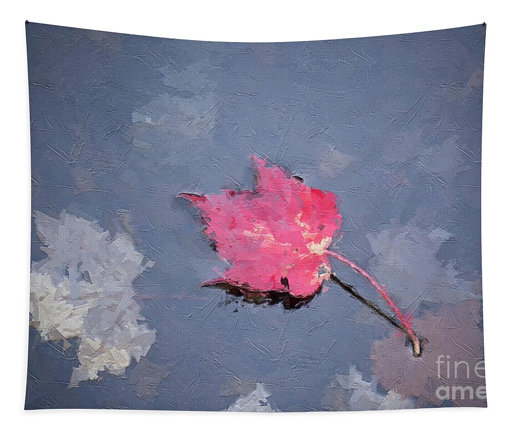 Life Tapestry featuring the digital art Afloat - Autumn Leaf by Rehna George