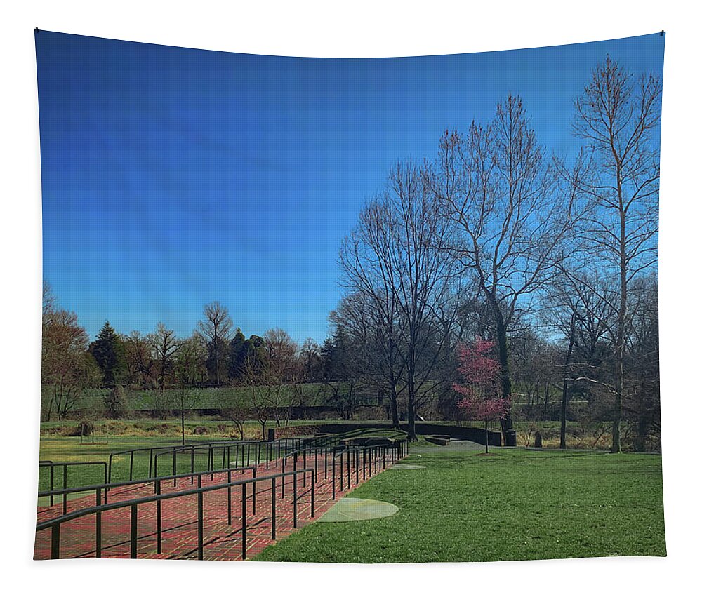 Landscape Tapestry featuring the photograph African American Heritage Park in Early Spring by Lora J Wilson