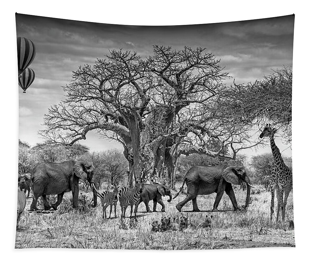 Africa Tapestry featuring the photograph African Wildlife by Lev Kaytsner