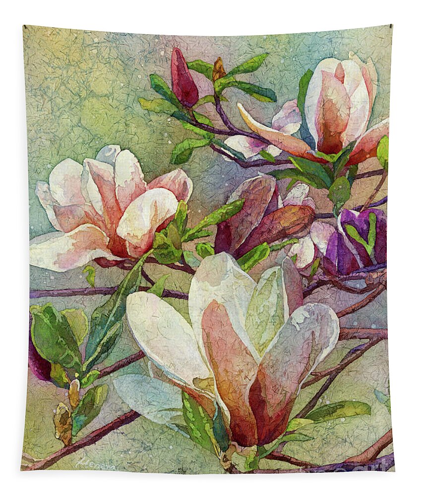 Magnolia Tapestry featuring the painting After a Fresh Rain by Hailey E Herrera