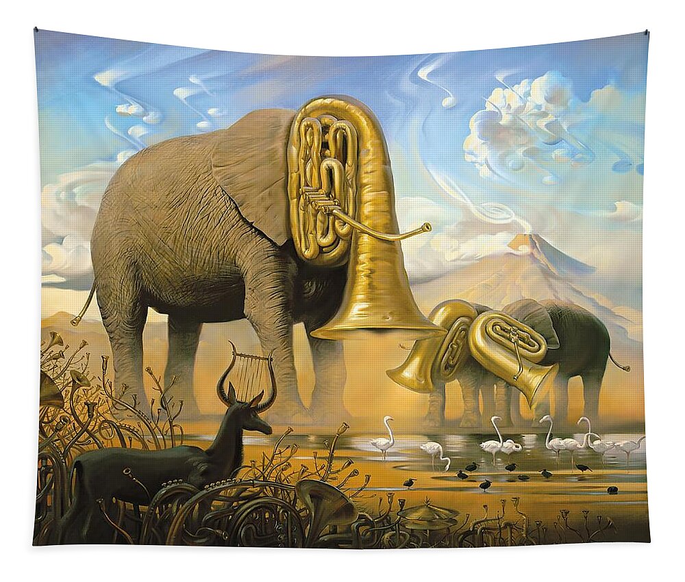 after Salvador Dali African Musicians Tapestry by after Salvador Dali -  Fine Art America
