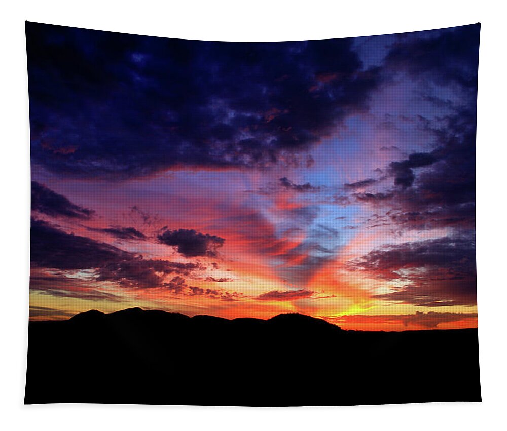 Arizona Tapestry featuring the photograph After The Storm - Dark Sky by Gene Taylor