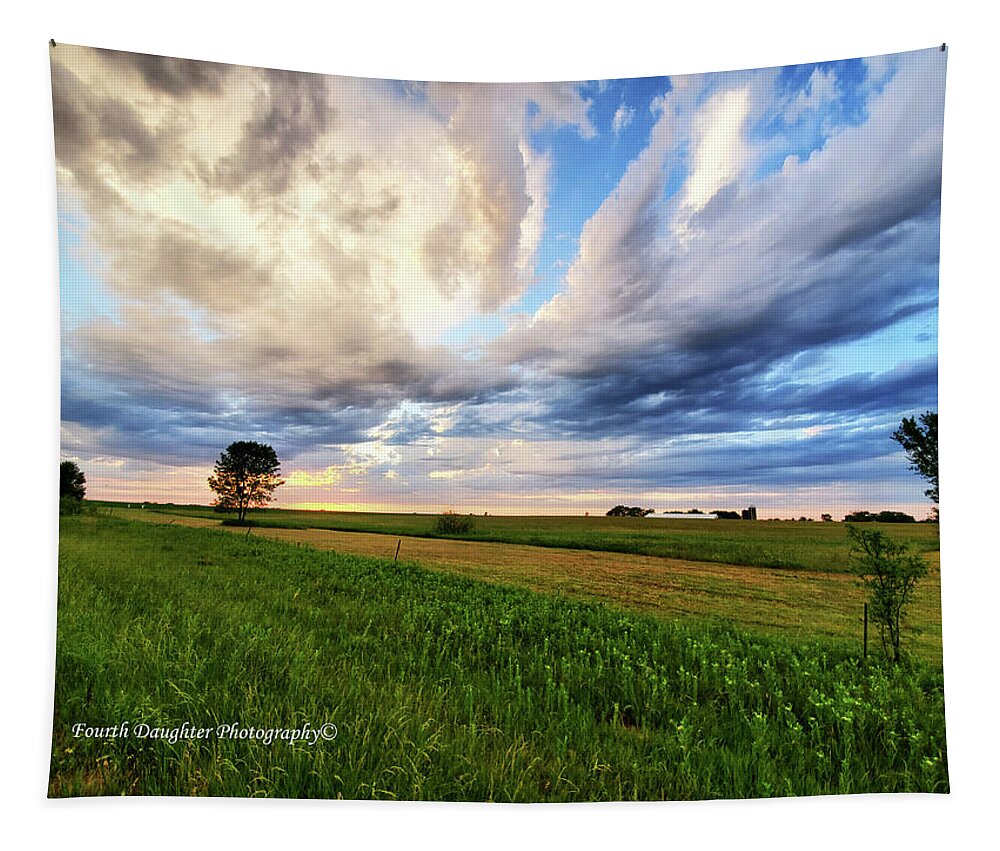 Sunset Tapestry featuring the photograph After the Storm by Diane Shirley