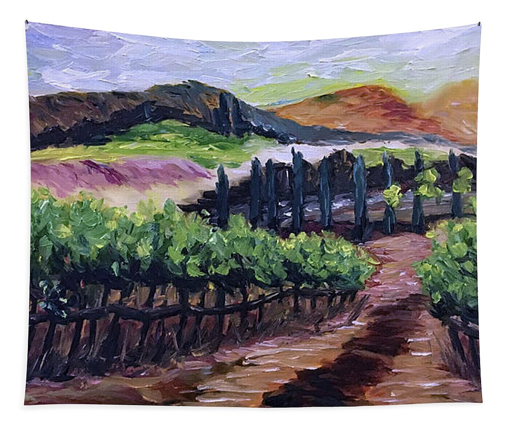 Landscape Tapestry featuring the painting Afternoon Vines by Roxy Rich