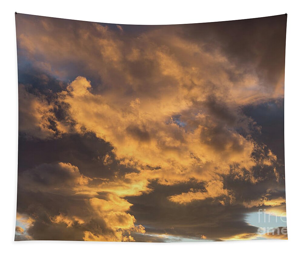 Clouds Tapestry featuring the photograph Air and golden light, sea of clouds by Adriana Mueller