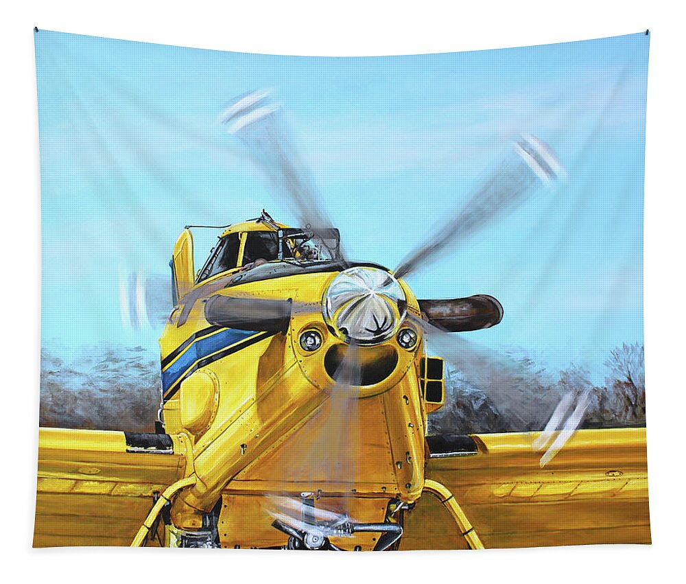 Air Tractor Tapestry featuring the painting Air Tractor 802 Front by Karl Wagner