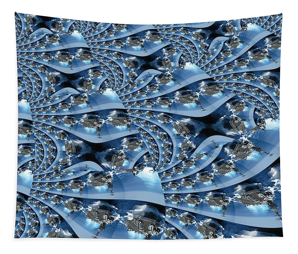 Fractal Tapestry featuring the mixed media Aircrafts Carrier Tricot by Stephane Poirier