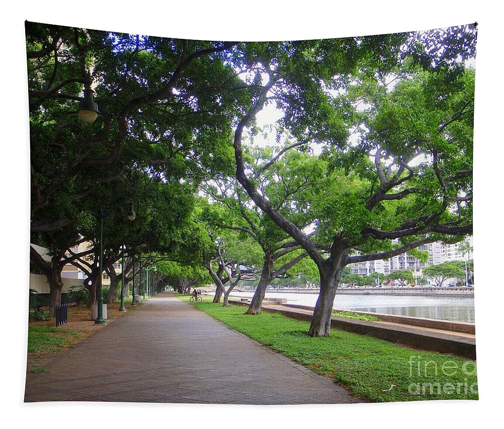 Ala Wai Pathway Tapestry featuring the photograph Ala Wai Pathway by Mary Deal