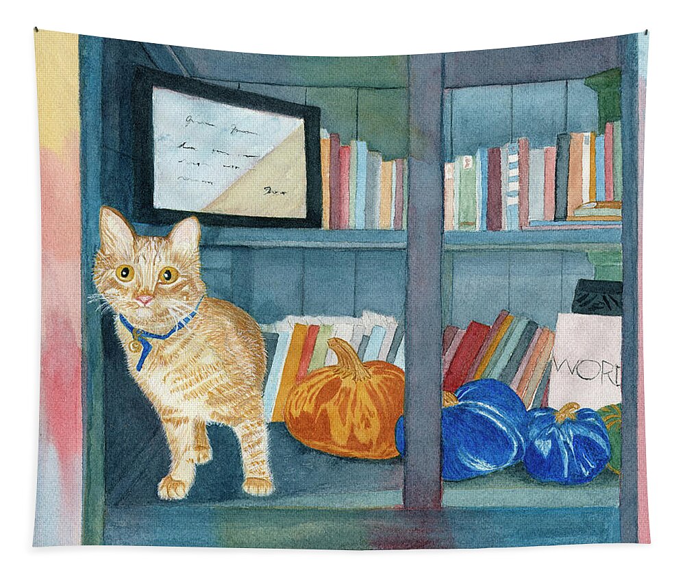 Cat Tapestry featuring the painting Alan The Cat by Deborah League